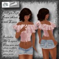 Frilly Pink - jean skirt 