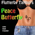 Peace Butterfly Tattoo